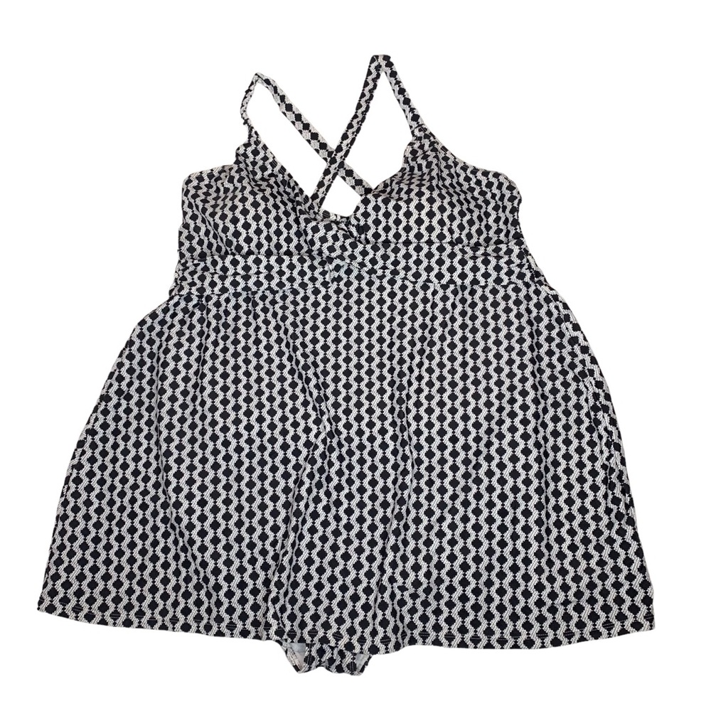 Jaclyn Smith plus size black white printed one piece swimsuit CUTE size 24W
